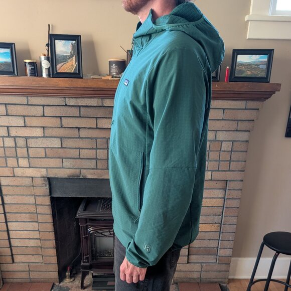 Patagonia Men's R1® TechFace Fleece Hoody XL Conifer Green - Picture 8 of 8